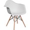 Flash Furniture Alonza Series White Plastic Chair with Wood Base